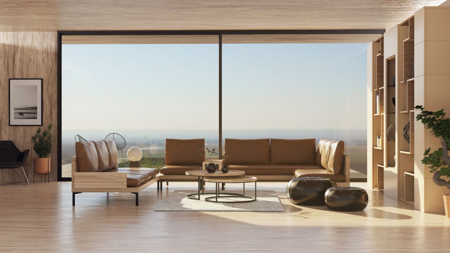 Luxury home interior design in Barcelona with natural materials and refined details.