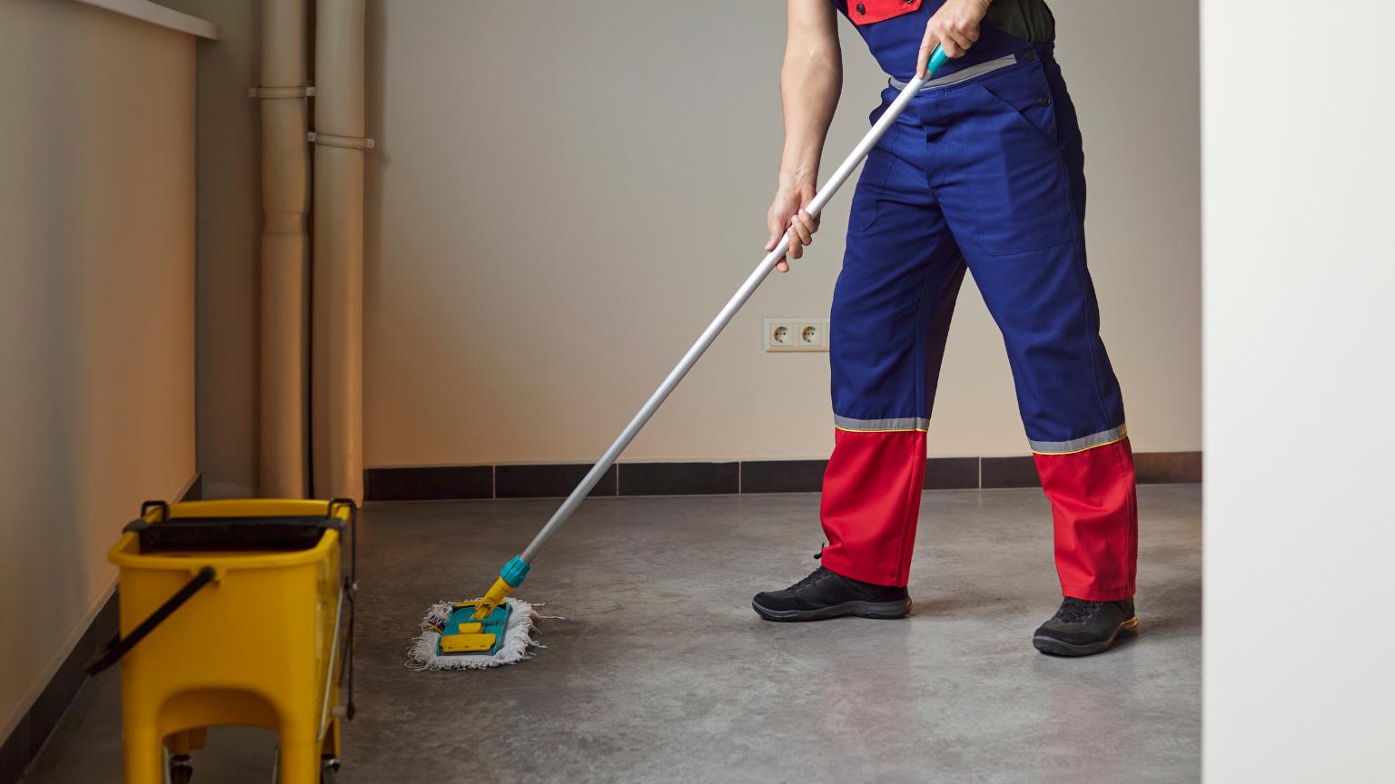 property management and concierge services professional performing property care cleaning inspection in holiday home