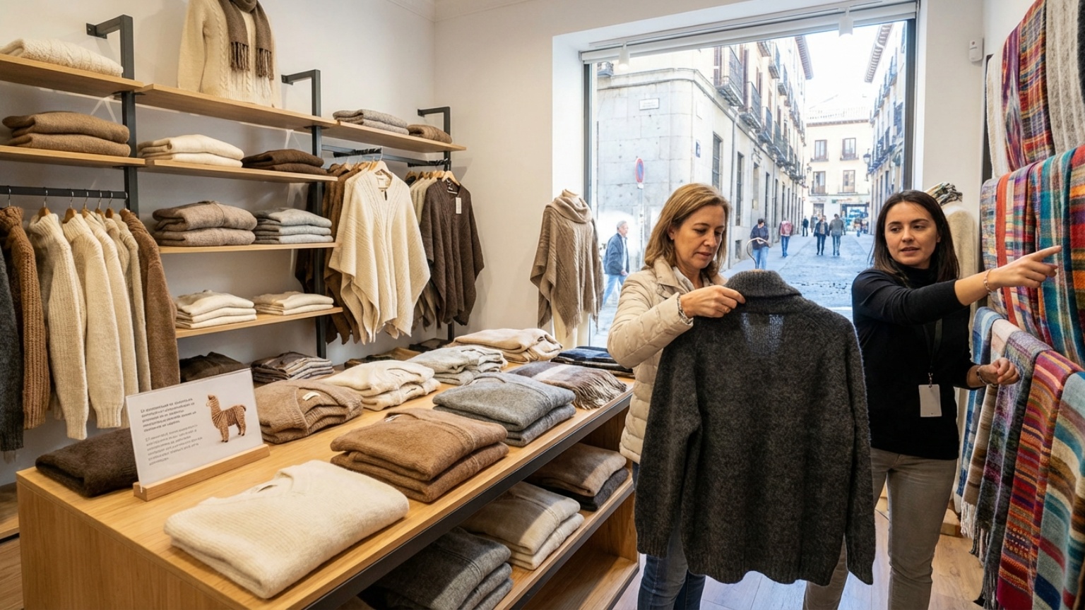 What is alpaca clothing and where can it be found in Spain?