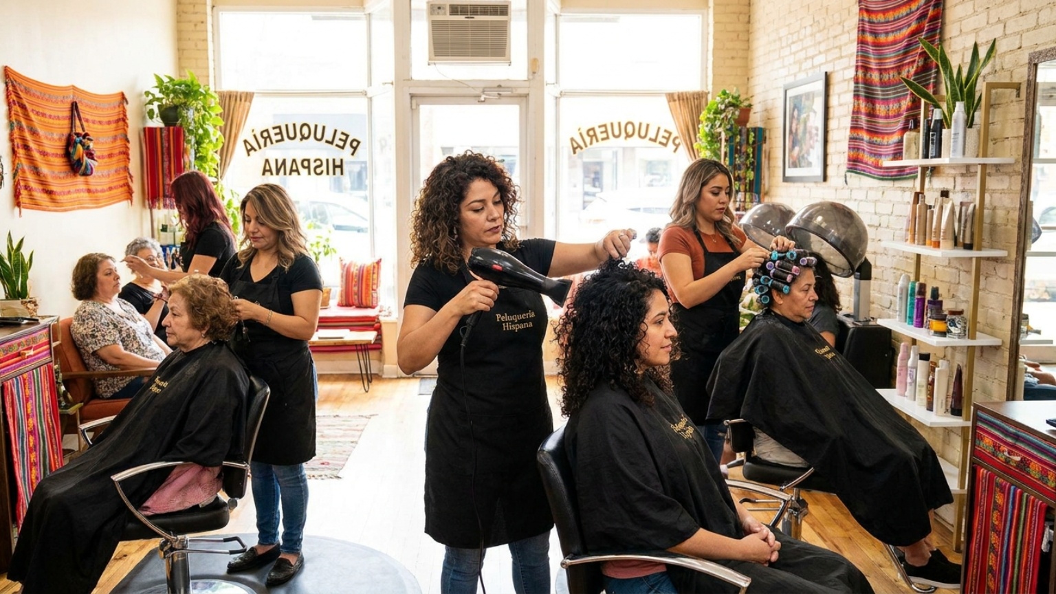 What defines a peluquería latina and its specialized hair services?